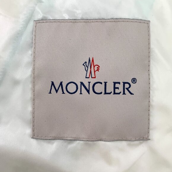 Moncler Womens Light Blue Down Puffer Jacket With Hood & Logo Patch - Picture 6 of 8